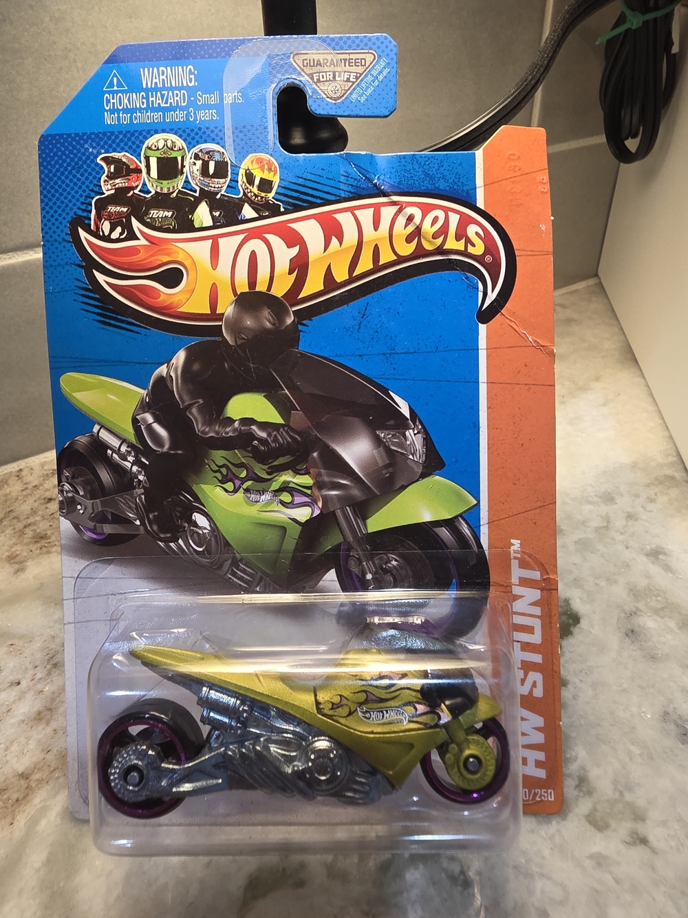 Hot Wheels Green Stunt Motorcycle Toy - Hot Wheels